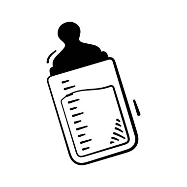 Bebek sütü şişesi çocuk bakımını, bebek beslenmesini ve çocuk bakımını temsil ediyor..