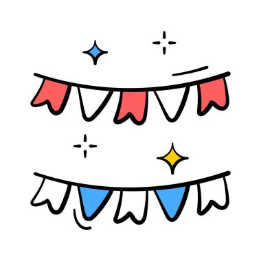 El çizimi çelenkler, parti dekorasyon ekipmanları