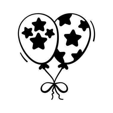 Doğum günleri, partiler ve etkinlikler için mükemmel balon simgesi.