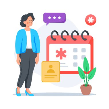 Hastaneden randevu ve sağlık hizmetleri danışmanlığı, düz illüstrasyon