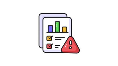 Ünlem işaretli rapor, uyarı, hata, tehlike, analiz, dikkat video tasarımı