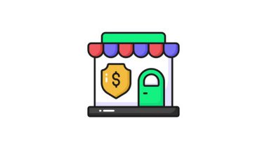 Güzel tasarlanmış video dükkânı binası, ticari bina, pazar simgesi