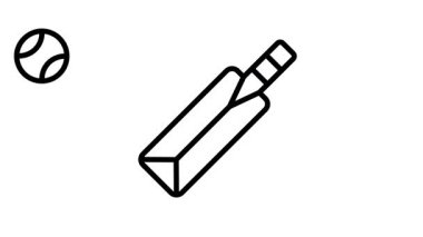 Heyecan verici kriket sopasının modaya uygun simgesi