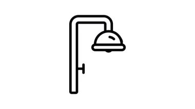 Açık deniz duşunun modern bir taslak simgesi.