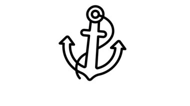 Denizcilik çapa sembolünün özel ana hatlı simgesi