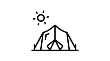 Açık hava kamp sahnesinin doğrusal aminlenmiş simgesini düzenlemek kolay