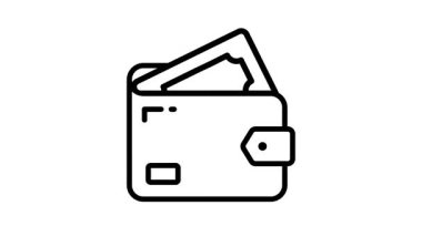 Kayıp seyahat cüzdanının görsel olarak çekici doğrusal aminlenmiş simgesi