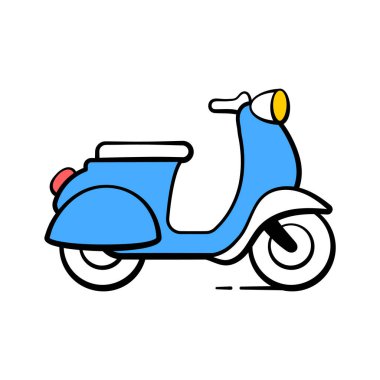 Elle çizilmiş Scooter simgesi, şehir hareketliliğini ve seyahati simgeliyor,
