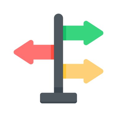 Yaratıcı olarak, vektör kullanmaya hazır, tabela direğinin şaşırtıcı düz biçim simgesini tasarlar