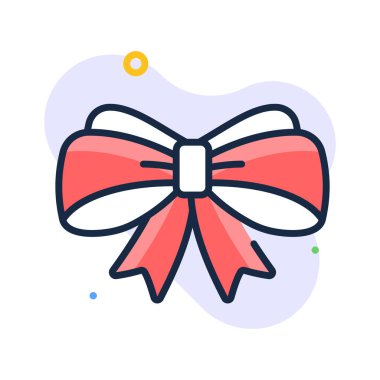 Dekoratif yay düz dış hat simgesi, şenlikli bir dokunuş eklemek için mükemmel.