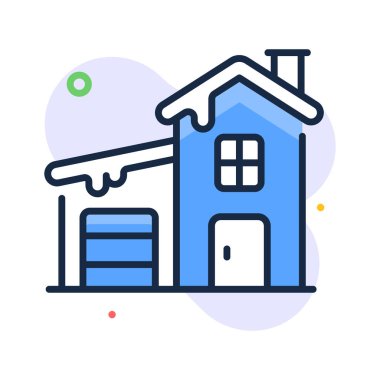 Kar Evi 'nin büyüleyici bir tasarımı, düz bir tasarım.