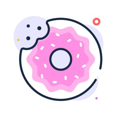 Noel ve yeni yıl tatlılarını sembolize eden lezzetli dondurmalı donut.