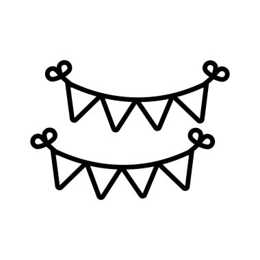 çelenklerin çizgi vektörü, parti dekorasyon ekipmanları