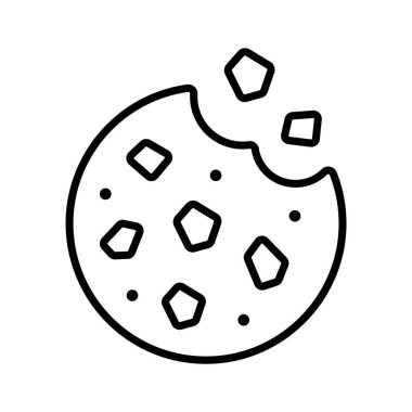 Tatil hediyeleri için çikolata cipsli lezzetli Noel kurabiyelerinin çizgisi simgesi