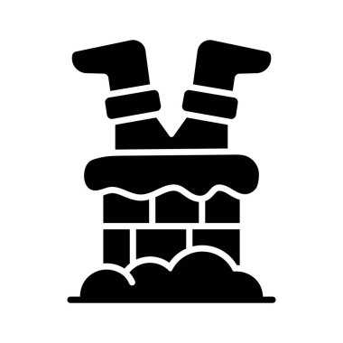 Noel Baba 'nın bacaya sıkıştığını gösteren bu simgeye ellerinizi koyun.