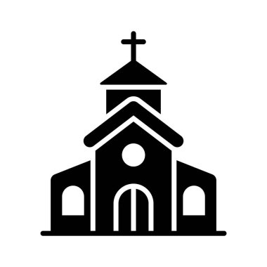Bir Hıristiyanlık evi vektör şekli, kilise ikonu tasarımı