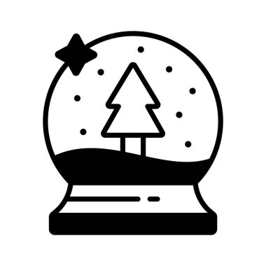 İçinde Noel ağacı olan kar küresi, klasik bir bayram süsü.