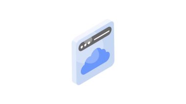Web sitesi içindeki bulut izometrik bulut simgesi, vektör kullanmaya hazır