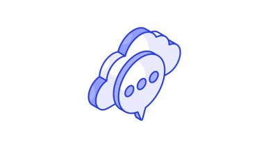 Sohbet baloncuğu eşölçülü bulut ikonu, bulut iletişim vektör tasarımı