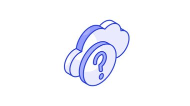 Beyaz arkaplanda izole edilmiş bulut sorgusu izometrik vektör tasarımı