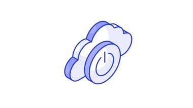 Moda tarzında izometrik bulut canlandırmalı kapalı bulut