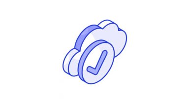 Doğrulanmış bulut ağı izometrik vektör tasarımı, kullanmaya ve indirmeye hazır