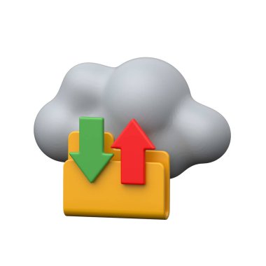 Dizin ve oklarla birlikte veri indirmeyi sembolize eden 3B bulut