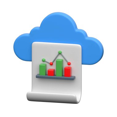 Bulut analitiği ve performans içgörüsü 3D illüstrasyon