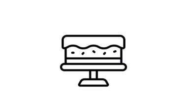 Doğumgünü pastasını doğrusal olarak gösteren büyüleyici bir canlandırma simgesi