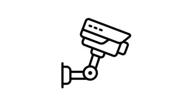 Olay güvenliği ccTV 'sini gösteren doğrusal bir canlandırma simgesi