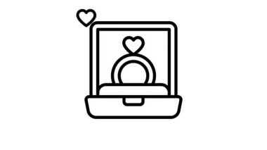 Nikah yüzüğü seremonisini gösteren doğrusal bir canlandırma simgesi