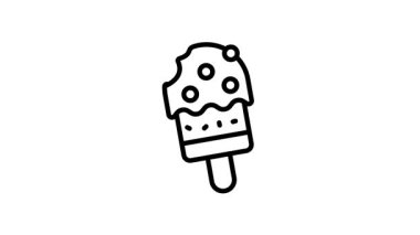 Soğuk buzlu şeker gösteren modaya uygun doğrusal canlandırma simgesi