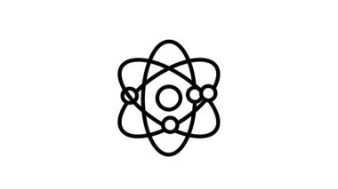 Atomun yapılandırılmış modelini gösteren doğrusal bir canlandırma simgesi