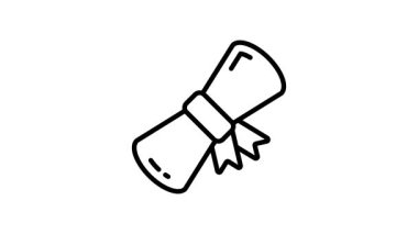 Mezuniyet derecesi kaydırmasının bu taslak biçimli canlandırılmış simgesini al