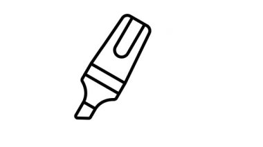 Metin işaretleyicisinin iyi hazırlanmış ana hatlı simgesi