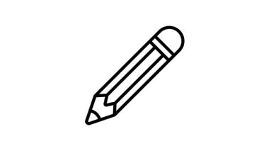 Keskin kalem çizim aracının büyüleyici bir ana hatlı canlandırma simgesi