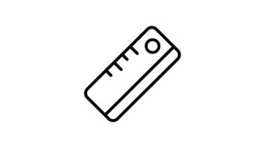 Standart cetvel ölçeği gösteren büyüleyici bir çizgi canlandırma simgesi