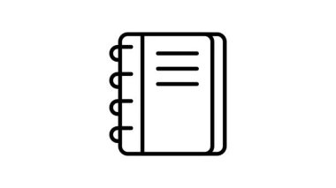 Kişisel günlük not defterinin iyi hazırlanmış animasyon simgesi