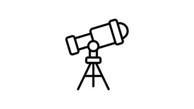Üç ayaklı tabanda teleskopun büyüleyici bir animasyon simgesi.