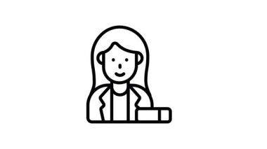 Aktif öğrenciyi kitaplarla gösteren doğrusal bir canlandırma simgesi