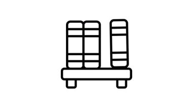 Ayarlanabilir ahşap kitaplığın özel bir taslak canlandırma simgesi