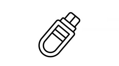 USB depolama aygıtının iyi hazırlanmış ana hatlı canlandırma simgesi