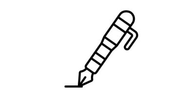 Klasik dolmakalem aracının ana hatlı canlandırma simgesi