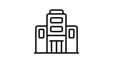 Ofis çalışma alanı binasının bir taslak biçimli canlandırma simgesi