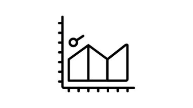 Yukarı doğru büyüme grafiğinin ana hatlı biçimi canlandırılmış simgesi