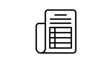 Ayrıntılı fatura kağıdının özet biçimi canlandırılmış simgesi