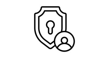 Profil korumasını gösteren modaya uygun taslak biçimli canlandırma simgesi