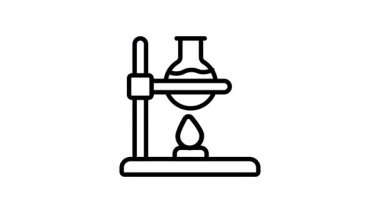 Laboratuar ısıtmasını gösteren kişiselleştirilebilir satır biçimi canlandırılmış simge