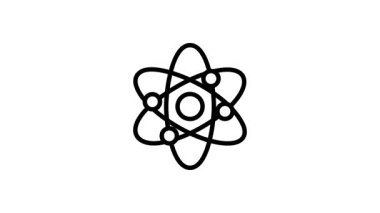 Atom yapısını gösteren yaratıcı satır biçimi canlandırılmış simge