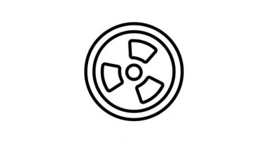 Radyoaktif sembolün bu kullanışlı taslak biçimli canlandırılmış simgesini yakala